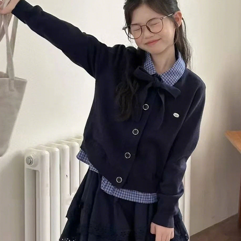 女童套装2025春秋款儿童开衫衬衫半身裙大童韩版炸街潮牌时髦两件|undefined