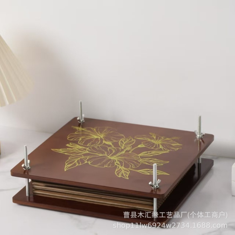现货木质压花器植物标本压花板DIY干花压花器手工制作标本压花器|undefined