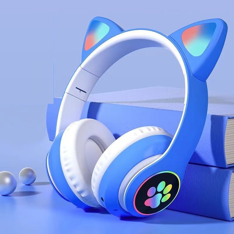 国境を越えた人気のSTN-28ヘッドマウント発光猫耳ワイヤレスBluetoothヘッドセットかわいいシリーズスポーツゲームメーカー|undefined