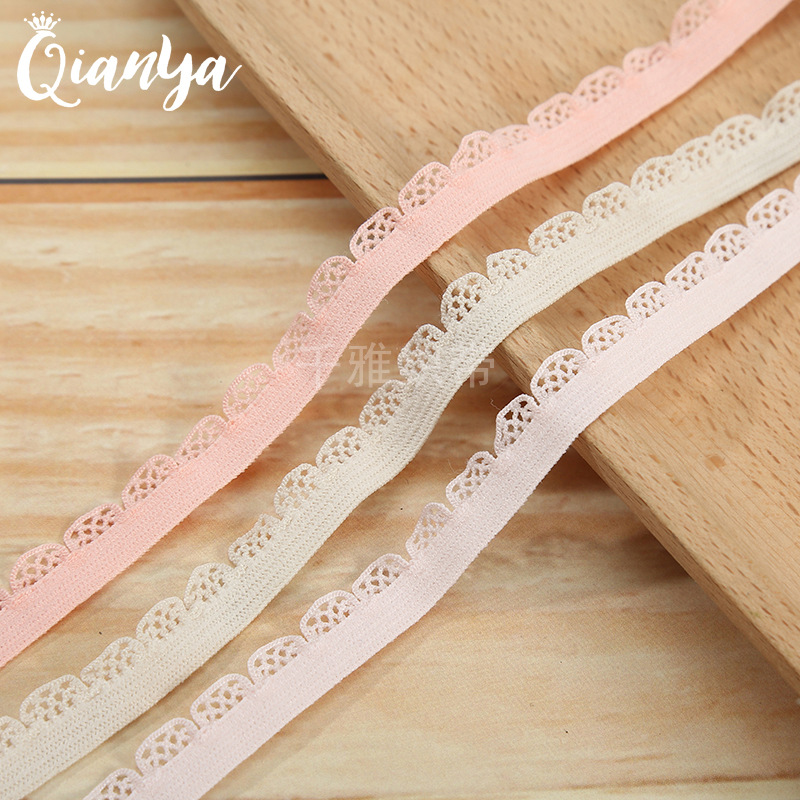 1.0cm指甲花织带弹力花边带不倒牙松紧带服装服饰纺织辅料现货