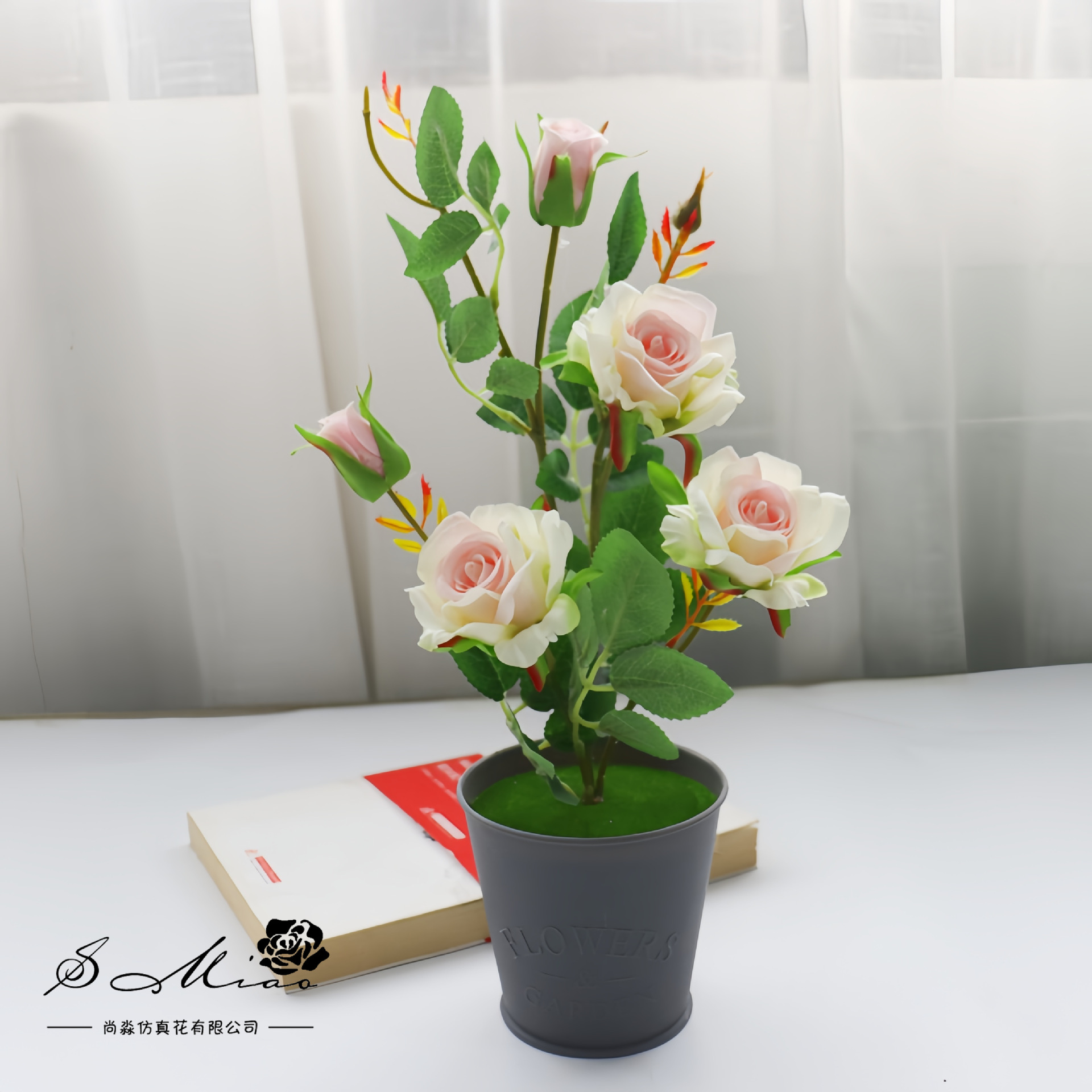 flores falsas estilo pastoral rosa pequeña flor de simulación bonsai decoración creativa flor de moda plantación verde artificial simulación maceta