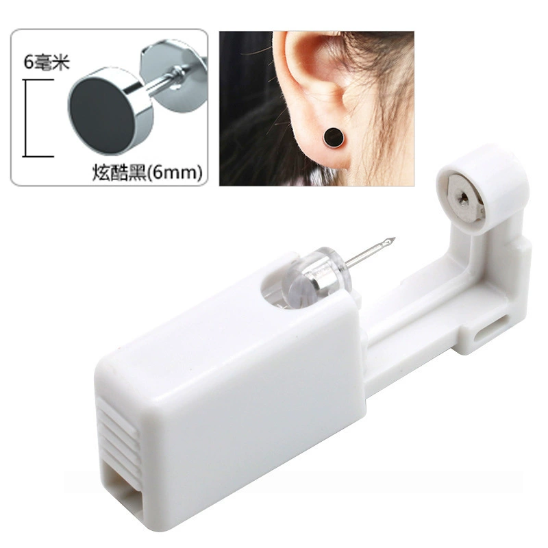 Disposable Ear Piercing Kit, Single-Use Piercer with Studs, Multiple Colors, Compact 5.8×2.3×1.2 cm