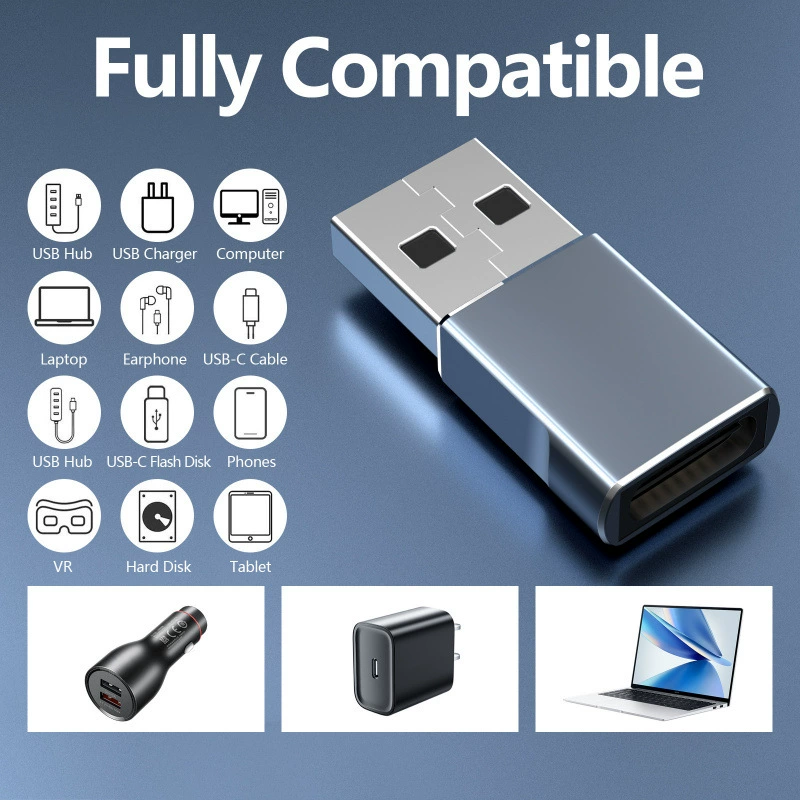 Переходник Type-C на USB 3.0, USB-A (шт.) → USB-C (гн.) 5 Гбит/с, OTG конвертер для телефона