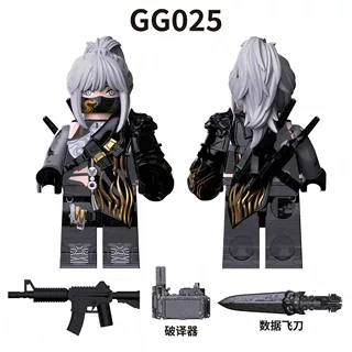 积木人仔GG025女款拼装玩具军事风格可动积木人偶跨境外销益智玩