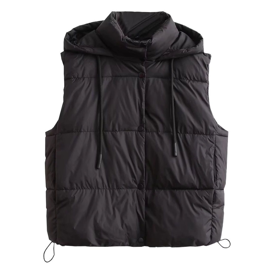 Трансграничная Внешняя торговля Amazon оптом Европейская и американская Женская одежда, зимний Универсальный толстый теплый жилет с капюшоном и хлопковой подкладкой