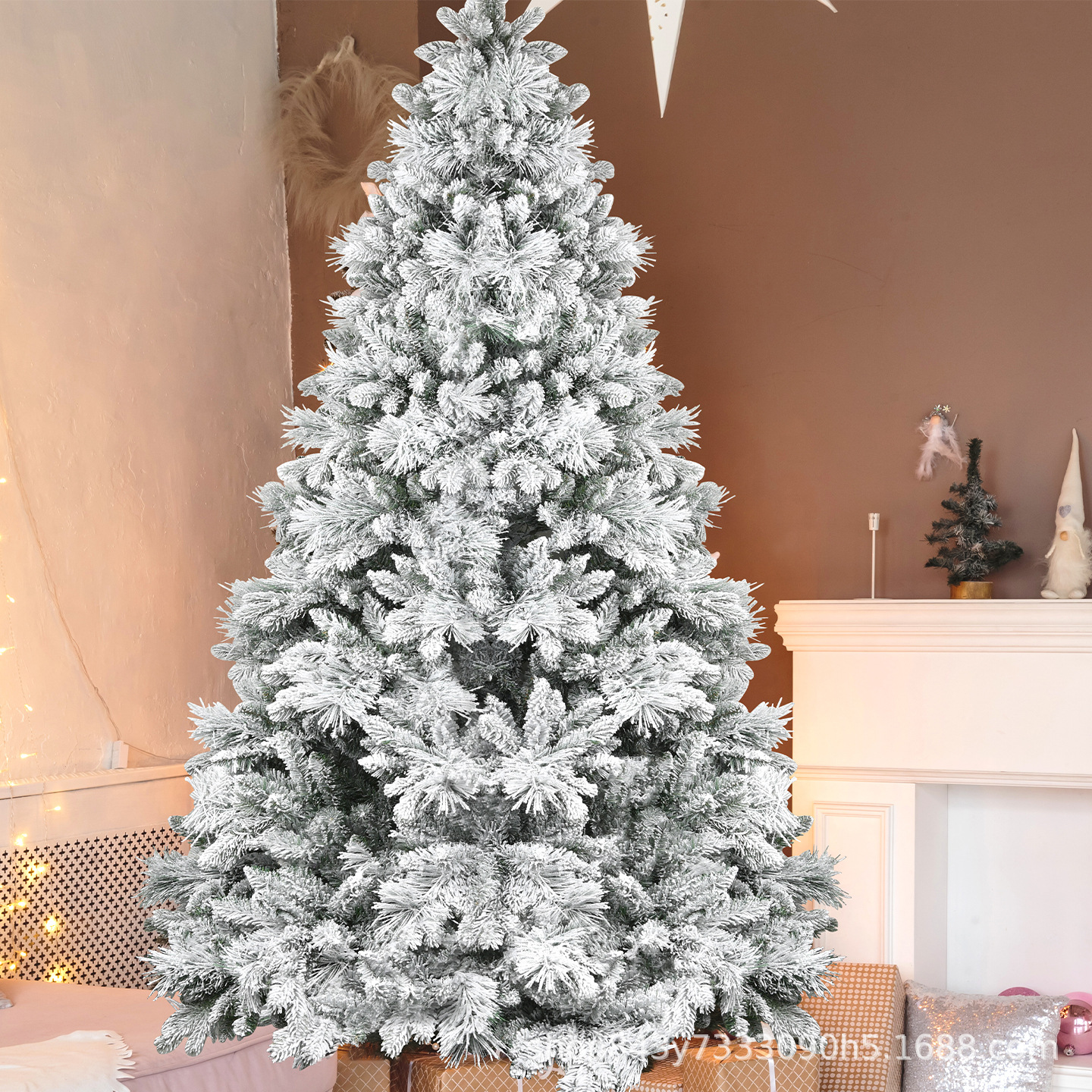 2.1Árbol de Navidad de arroz árbol de pino de PVC árbol de nieve blanco paisaje de nieve criptografado árbol flocado decoración de atmósfera del centro comercial