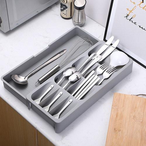 New kitchen sorting and storage box, dining utensil drawer partition organizer, kitchen drawer storage tray