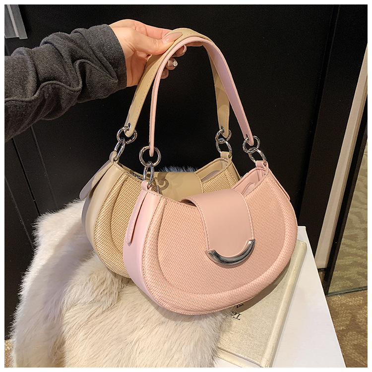 High-end Trendy Saddle Bag Women's 2025 Spring New Fashion Shoulder Crossbody Bag for Work Commuter Leisure Women's Bag