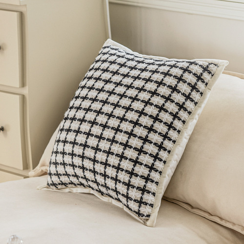 Cream style sofa pillow case living room waist backrest ins style modern simple bay window cushion bedside cushion soft bag