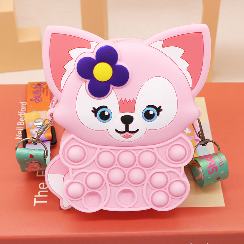 Ratón asesino pionero moneda monedero bolso de los niños de dibujos animados lindo presionando bolsa de silicona unicornio hombro crossbody gato bolsa