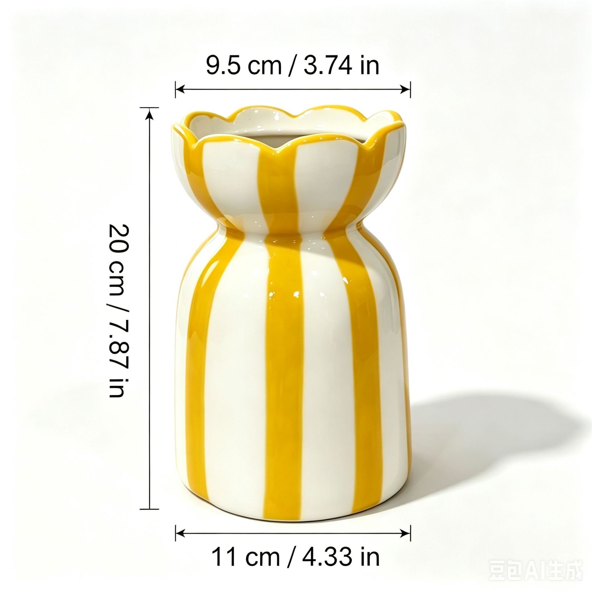 Transfronterizos simple pintado a mano de vasos de cerámica a rayas en el viento de escritorio hidropónico vasos de alto nivel naranja amarillo verde azul polvo image 10
