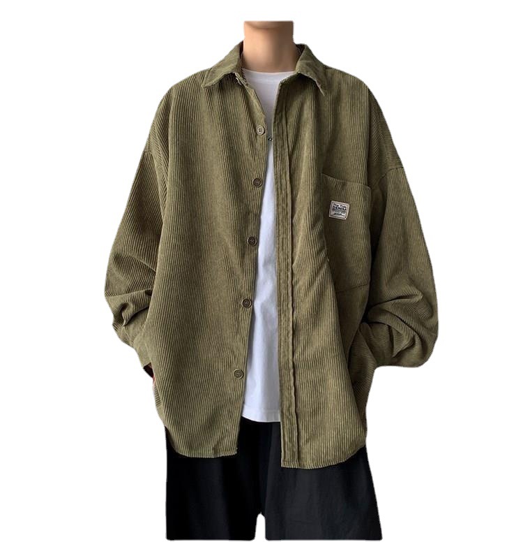 Pana chaqueta de los hombres jóvenes Hong Kong estilo japonés marca de moda primavera y otoño ropa suelta diseño sentido nicho camisa de manga larga