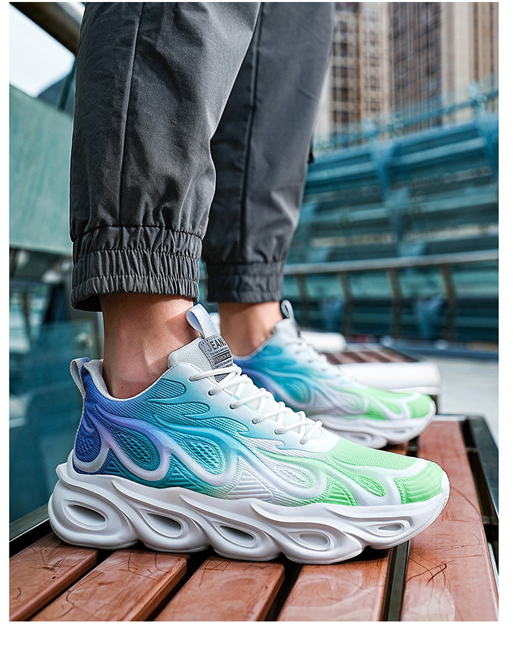 Herren Herbstsport 2024 neue atmungsaktive ultraleichte Dämpfung Laufschuhe aus weißem Casual Mesh mit dicker Sohle_voghion.com