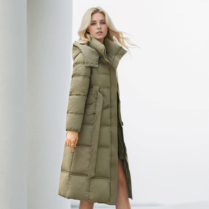 Women's Winter Coat Thickened Warm Cotton Jacket With Waist Detail_voghion.com