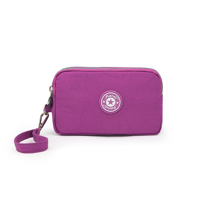 2020 estilo coreano bolso del teléfono móvil de las mujeres monedero color sólido esmerilado tres cremallera bolsa de almacenamiento monedero