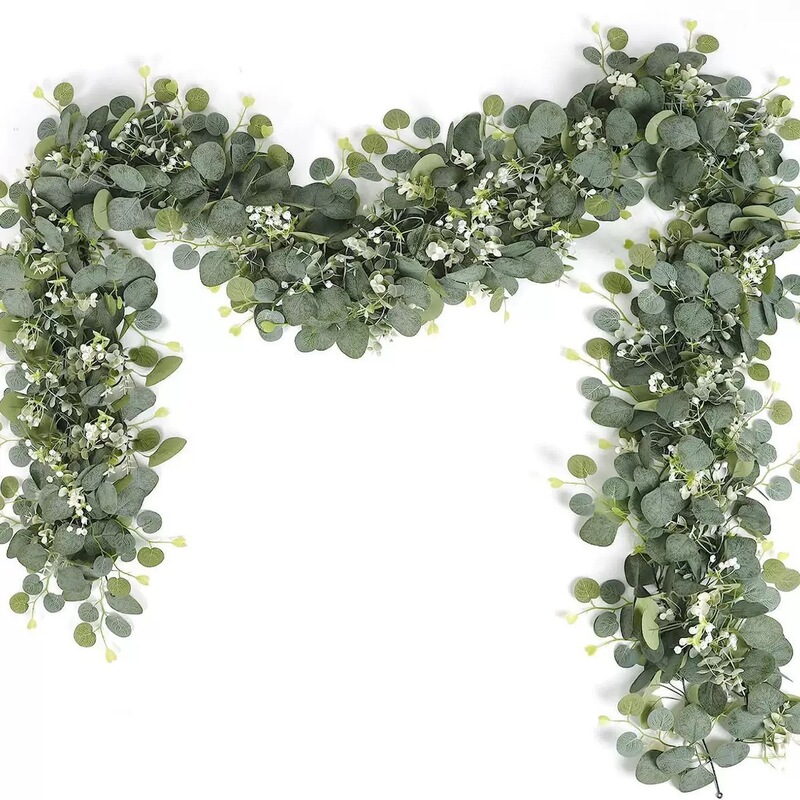Cross-border simulation vine money leaf eucalyptus leaves eucalyptus rattan home wedding simulation green plant dining table decoration