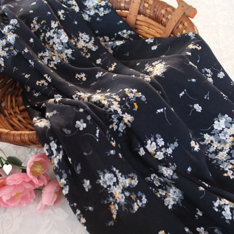 Шифон шелковая ткань, летний пижама, домашняя одежда, floral print