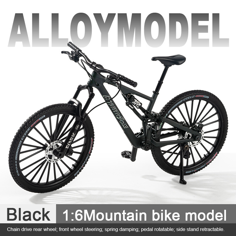 Colección de modelos de automóviles transfronterizos de simulación de aleación de bicicleta de amortiguación delantera y trasera modelo de bicicleta de montaña modelo de vehículo de carretera