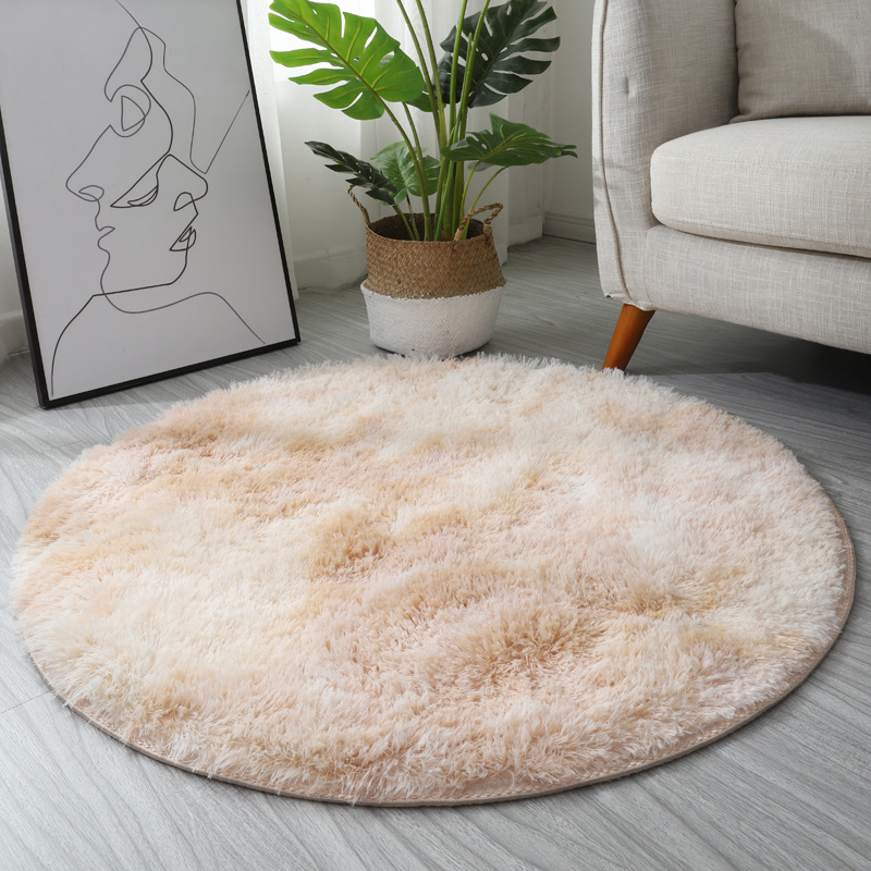 Alfombra Redonda con Degradado Tie-Dye Estilo INS para Sala de Estar, Dormitorio, Sofá, Cabecera, Ventanal y Felpudo, Suministrada por el Fabricante image 13