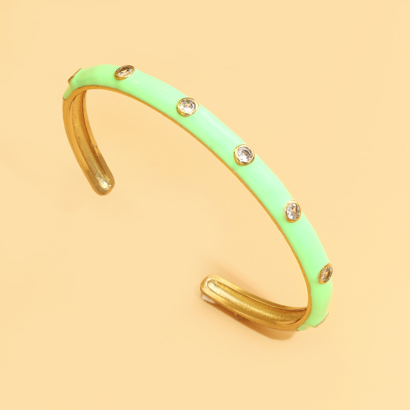 Geometry, Retro, Stoving Varnish Design Lady Geometric Copper Bangle Geometry Retro Stoving Varnish Zircon Copper Bracelets