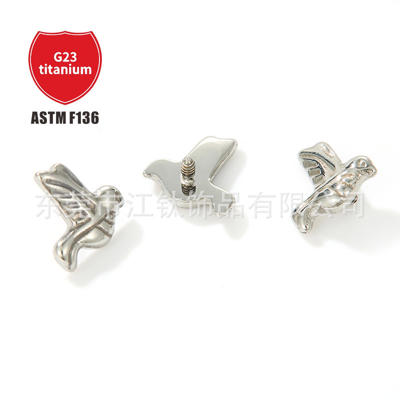 Pointed titanium steel lip stud product view