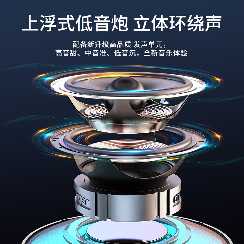 Aishomei B150 new desktop colorful luminous Bluetooth speaker subwoofer card AI intelligent multi-function audio