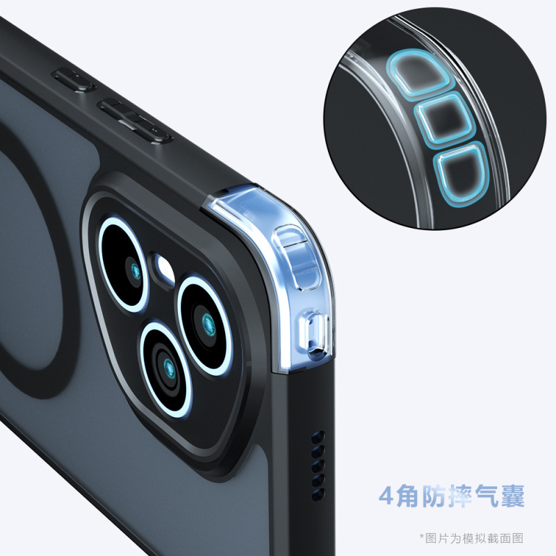 Honor 400 外国版磁気電話ケース Qijia エアバッグ落下防止つや消し Honor400Pro 電話ケースに適しています。|undefined