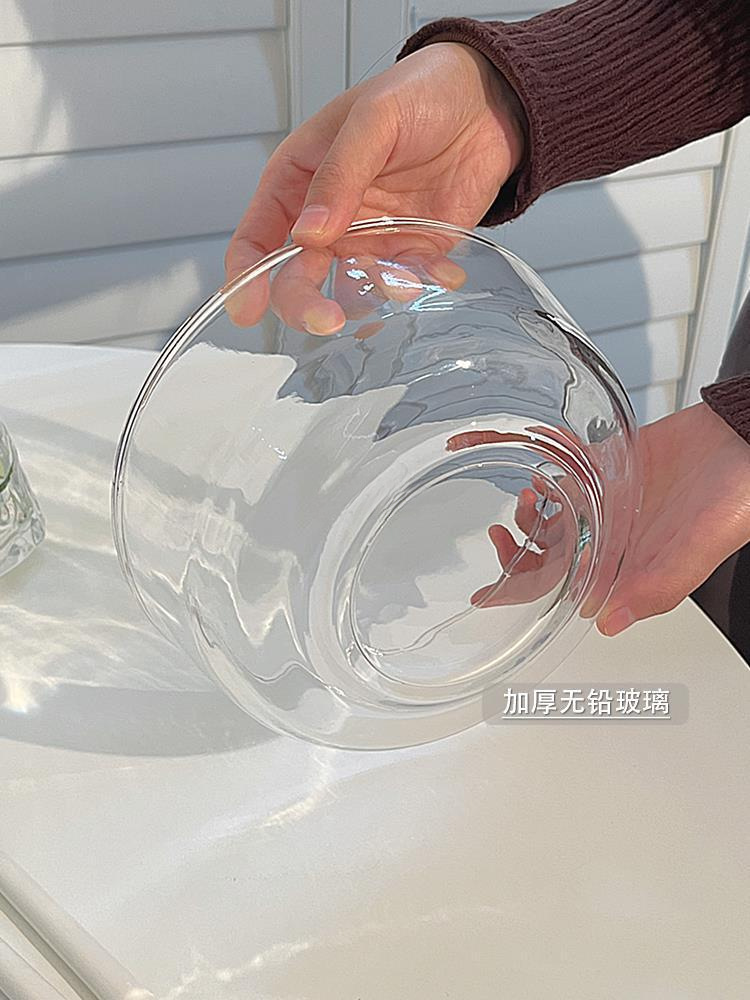 Simple INS wind transparent glass bowl resistance high -temperature…