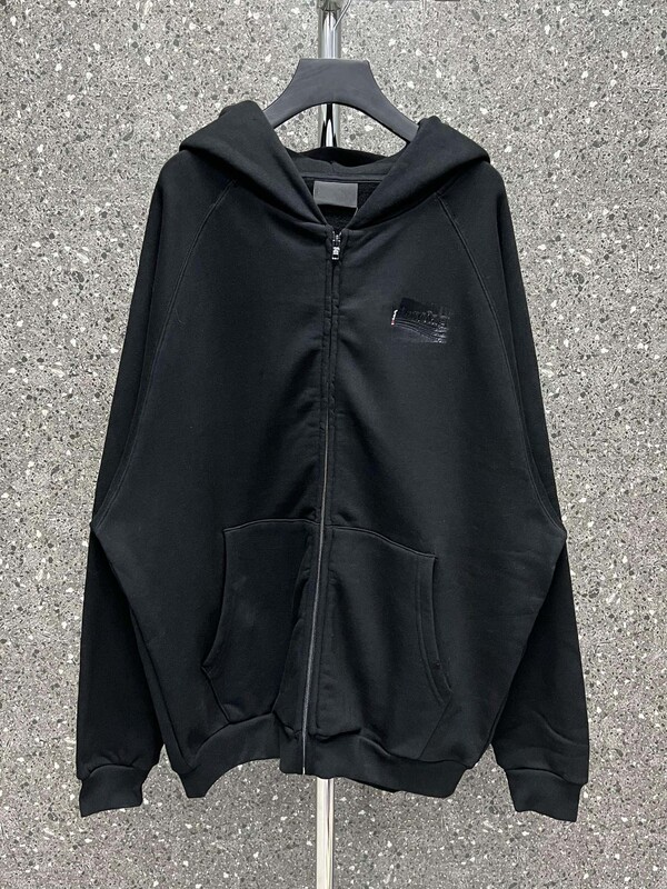 High Version B Brand Cola Black Rubber Zipper Terry Hoodie Custom-Dyed Pure Cotton Os Drop Shoulder Loose Cardigan High Version B Brand Cola Black Rubber Zipper Terry Hoodie Custom-Dyed Pure Cotton Os Drop Shoulder Loose Cardigan