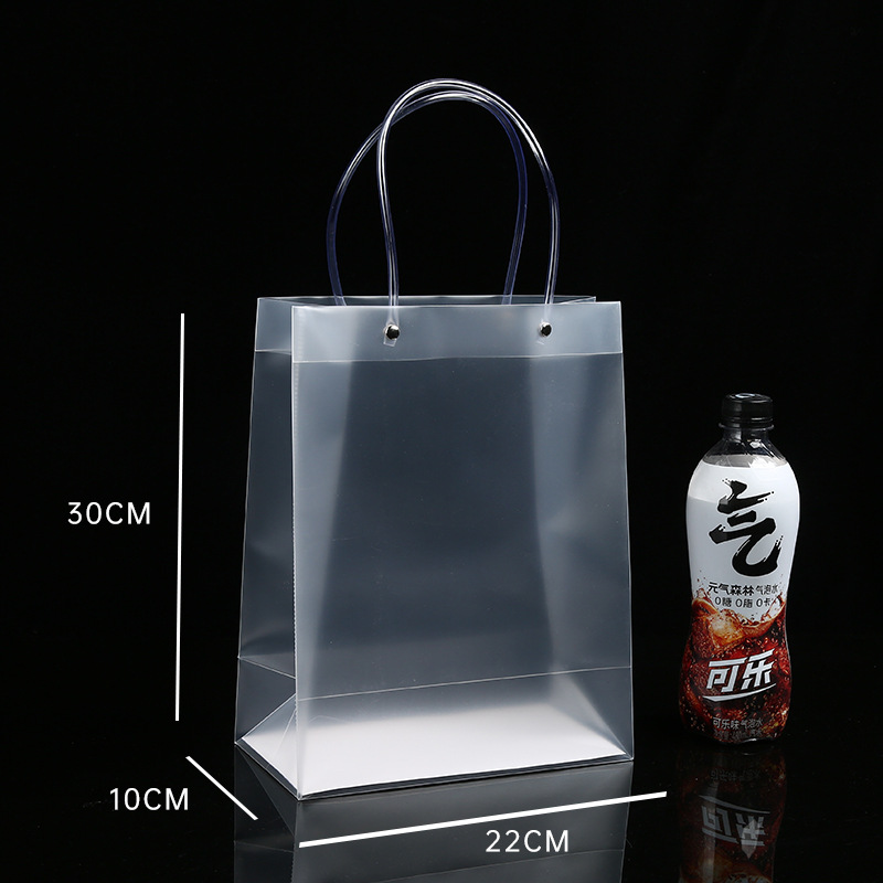 Spot pp bolso de mano transparente bolsa de regalo de plástico de pvc esmerilado bolsa de regalo de mano de boda logotipo personalizado a granel image 17
