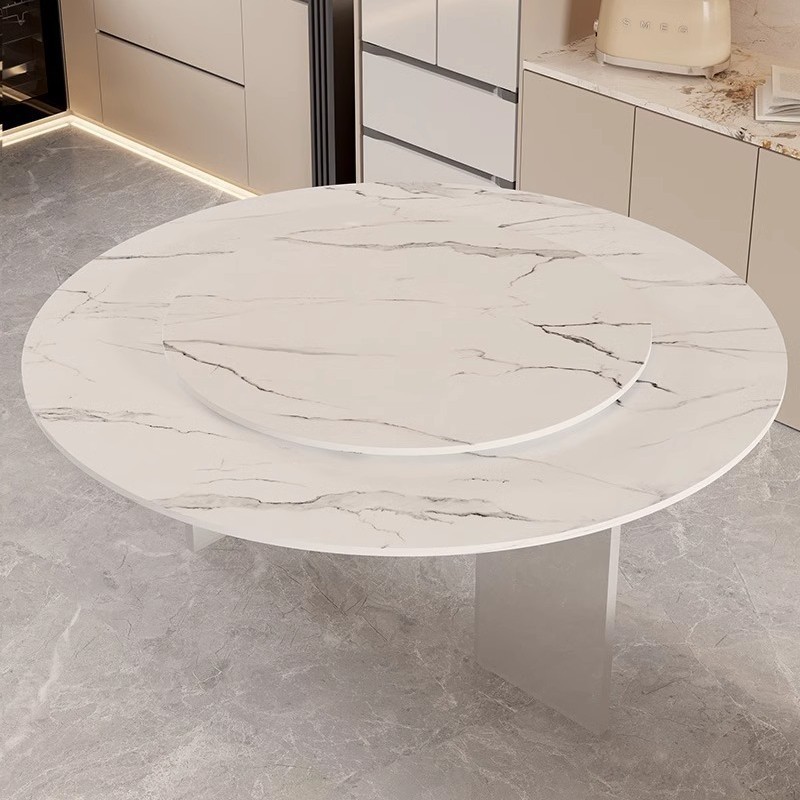 [white marble pattern] quadruple 1.5m + 1.0m round turntable + manual track