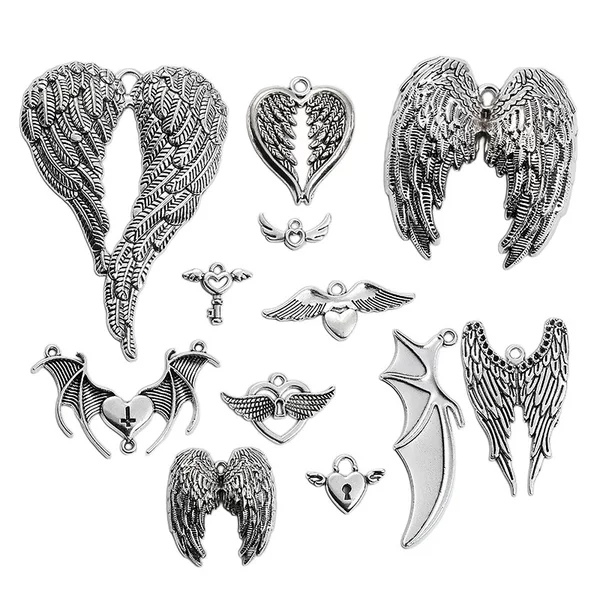 Factory Direct Sales Cross-Border Exclusive Supply of 12 Wing DIY Retro Alloy Jewelry Accessories Zakka