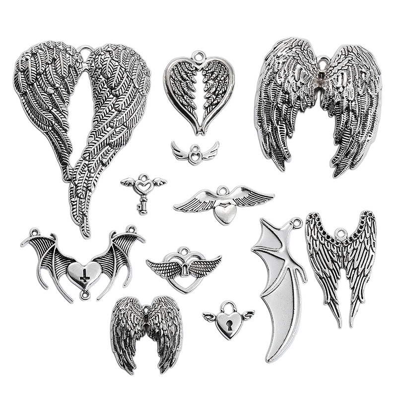 Factory Direct Sales Cross-Border Exclusive Supply of 12 Wing DIY Retro Alloy Jewelry Accessories Zakka