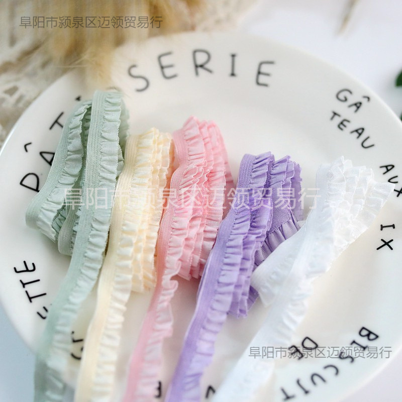 레이스 액세서리 원단 1CM 액세서리 다색 AURICULARIA 주름 면 인형 스트레치 레이스 셔츠