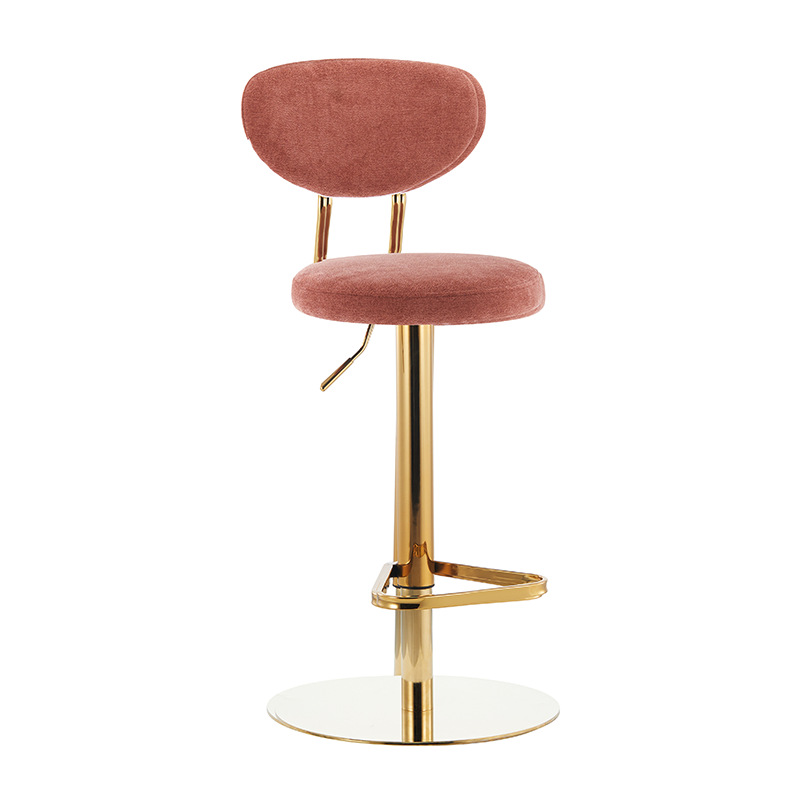 Silla de bar elevable de lujo ligera, silla de bar giratoria de viento crema, silla de bar de alta calidad, taburete de recepción image 6