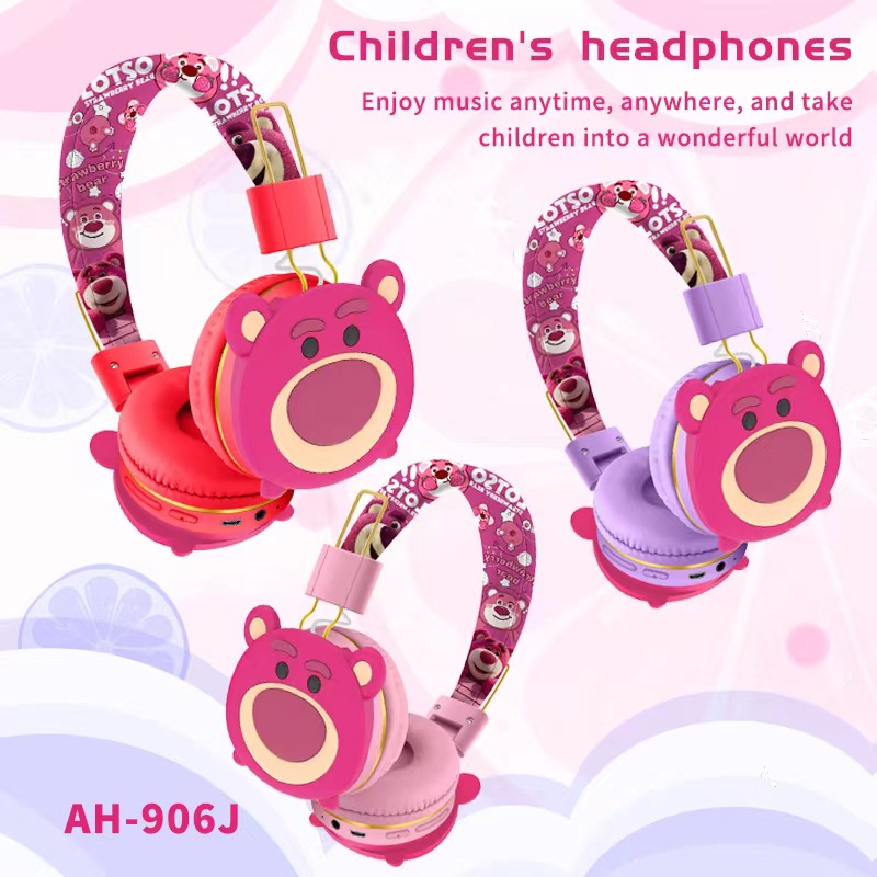 Nuevo comercio exterior transfronterizo serie AH - 906 auriculares Bluetooth para niños deportes animados lindos plegables