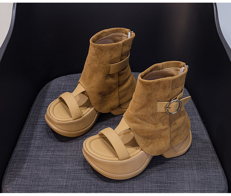 Sandal nữ đế dày hở mũi phong cách La Mã mùa hè 2026 — Nâu caramel 5069-1, Be 5069, Đen 5069-1, Nâu caramel 5069 chi tiết 14