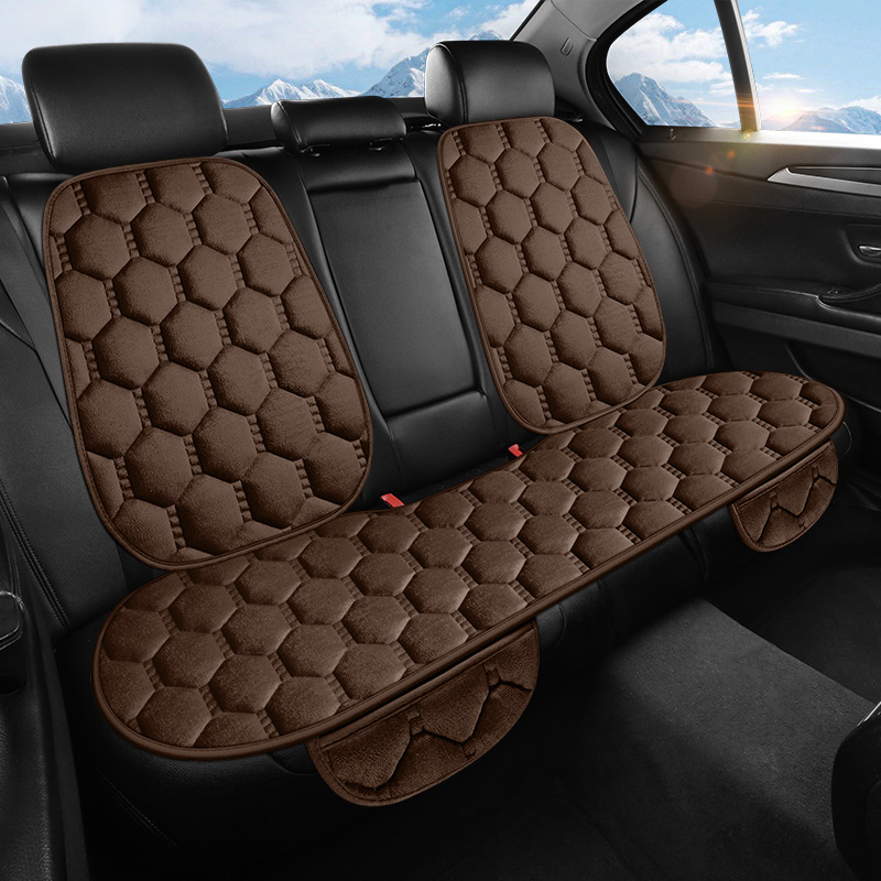 Seat cushion, seat cover, Universal Single Seat Mat Full - brown-backrest-2pcs-rear-row