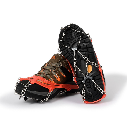 Outdoor snow eight-tooth anti-slip shoe cover shoe chain 8-tooth reinforced crampons high-quality latex rainy weather stone road delivery storage bag