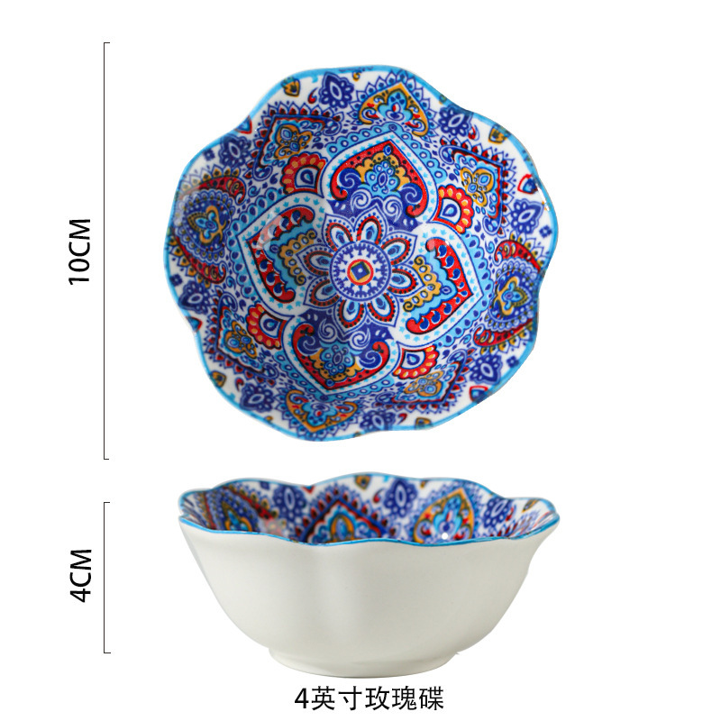 セラミックモロッコ小皿家庭用六角形調味料皿ソース皿スナック皿ディップ皿醤油ディップ皿|undefined