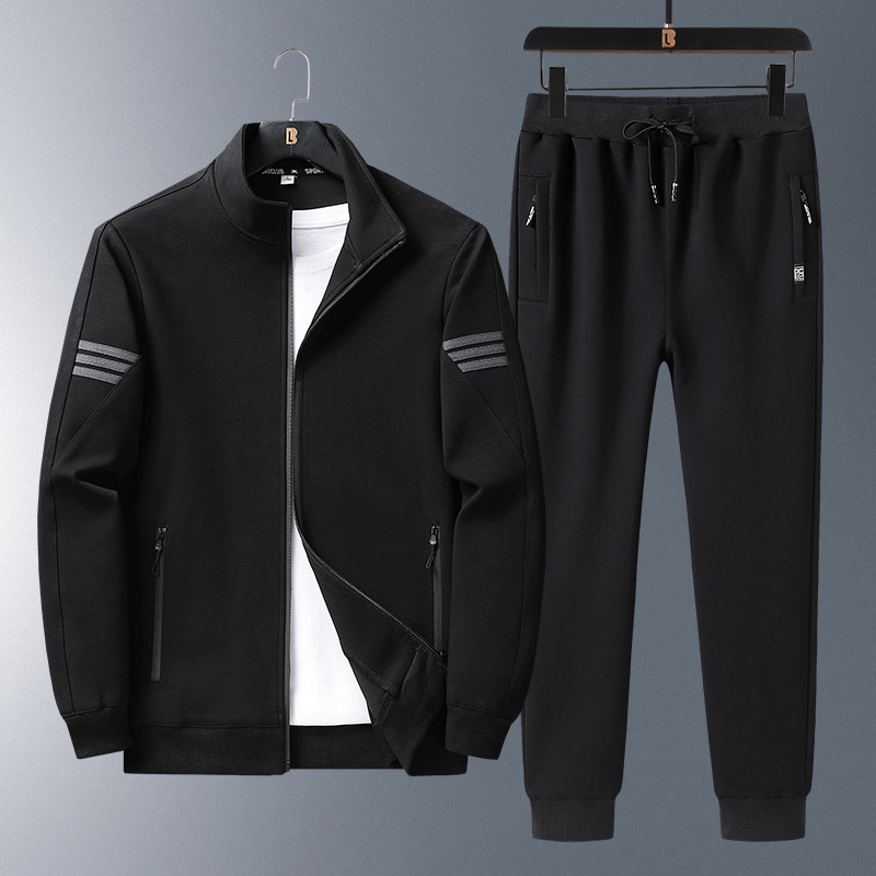 Papá de mediana edad ropa de primavera ropa deportiva chaqueta casual hombre primavera y otoño tamaño grande padre de mediana edad ropa de dos piezas set