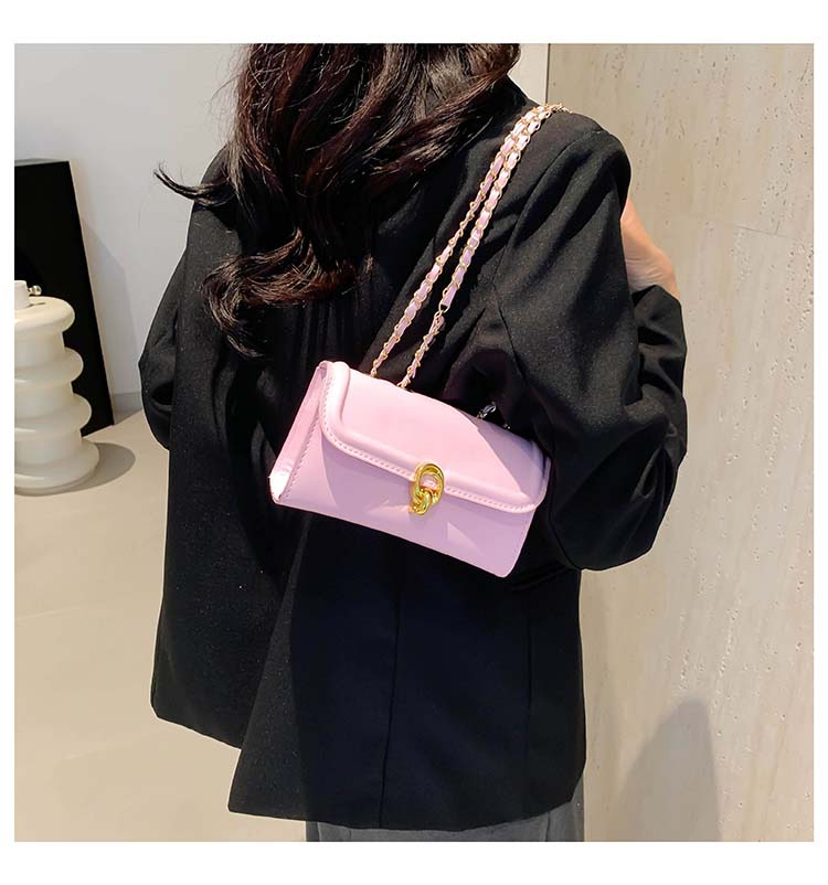 Cataramă cu lanț, ocazional, crossbody cu umăr, personalitate, culoare solidă, simplu 2024, frumos, pătrat mic, pentru femei_voghion.com