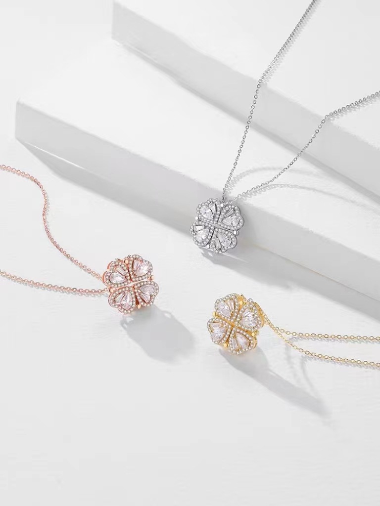 925 Sterling Silver Material Heart Shape Pattern Women's Gender 925 Sterling Silver Cable Chain Plating Hollow Out Inlay Heart Shape Necklace