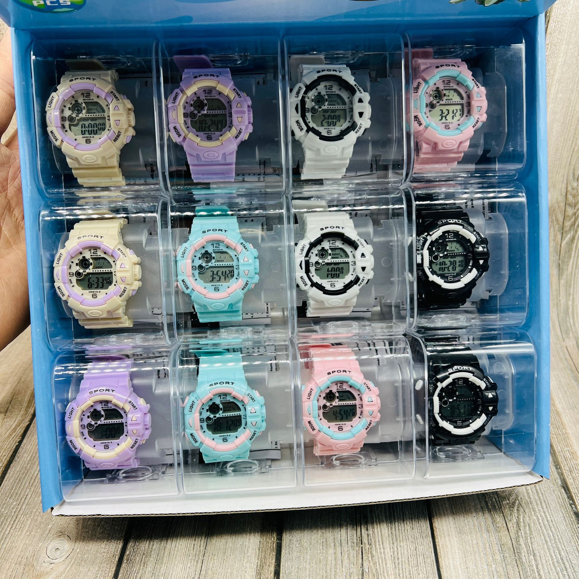 Reloj de cuarzo nuevo reloj electrónico LED coreano simple reloj de estudiante caja de plástico transparente reloj gran cantidad Congyo