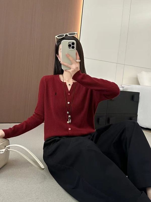 2025早秋新款女装法式复古刺绣小标针织开衫气质毛衣长袖百搭上衣|undefined