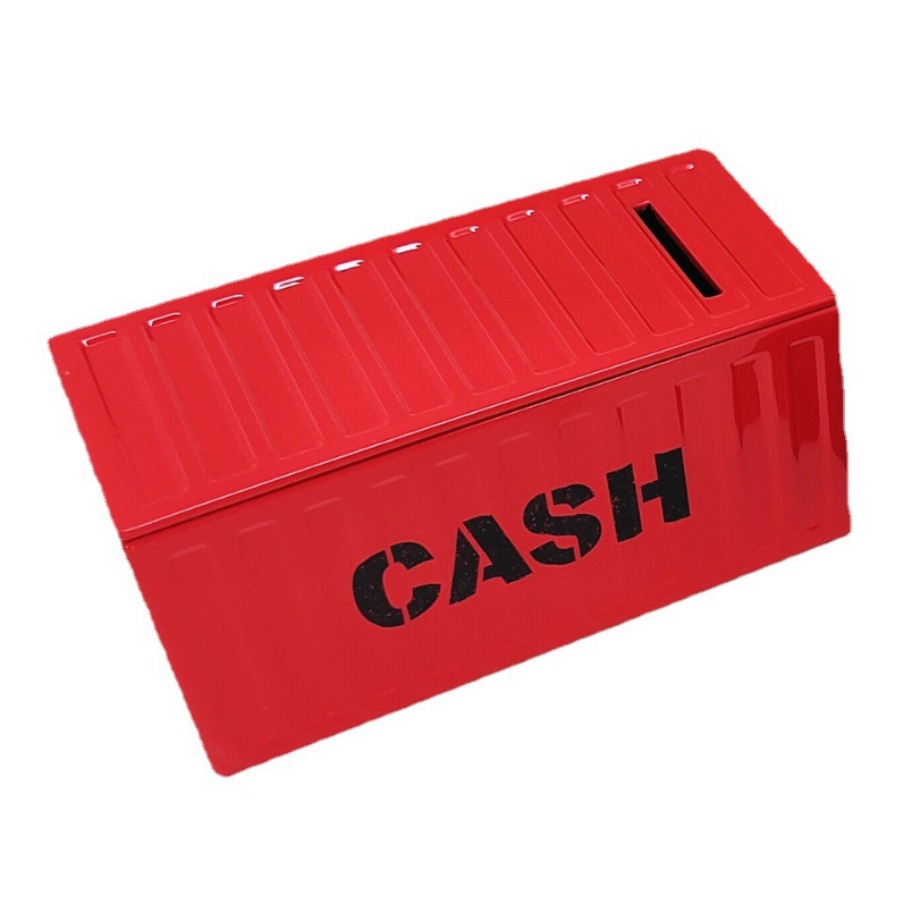 马口铁长方罐 货柜形存钱罐 直角雕刻存钱盒集装箱铁盒