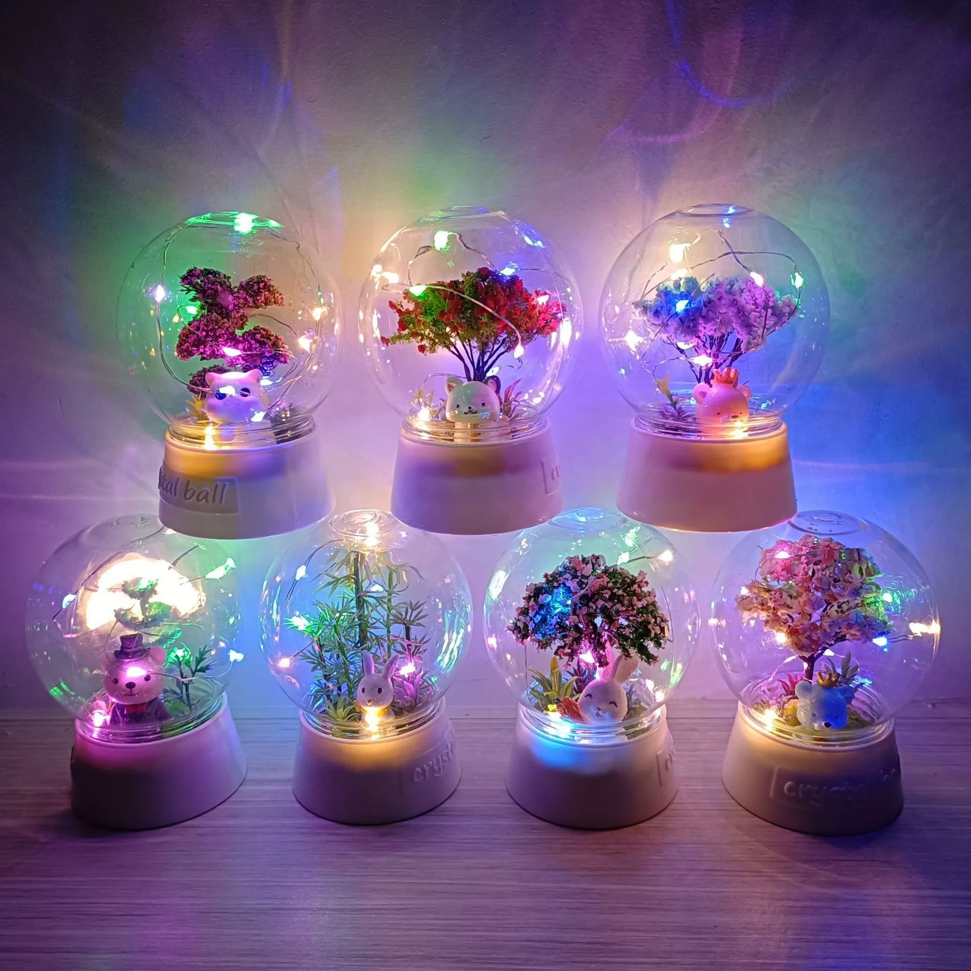 Креативный подарок Прозрачная крышка микро-пейзаж маленькие украшения детский подарок светящаяся игрушка настольные украшения ночник