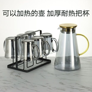 Water Cup Household Water Set, High Borosilicate Glass Kettle, Heat-Resistant Ins-Style Glass Cup Set, European-Style Cold Water Pitcher