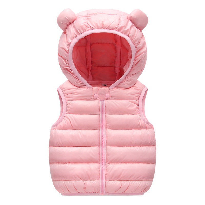 Chaleco de algodón para niños 2024 Otoño e Invierno niños y niñas chaleco con capucha engrosado chaleco exterior para niños cálidos