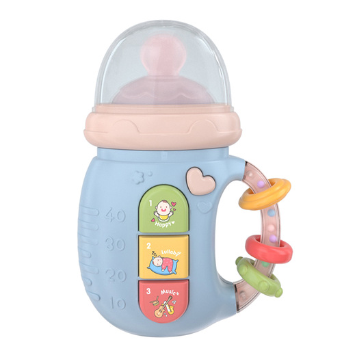 Newborn light music electric baby bottle rattle Chinese and English early education mobile phone baby toy gift